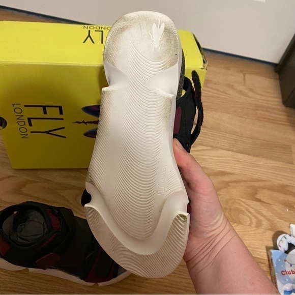 Fly London Sigo Sandals Sz 39 Bordeaux Red Open Toe Platform - Picture 4 of 9